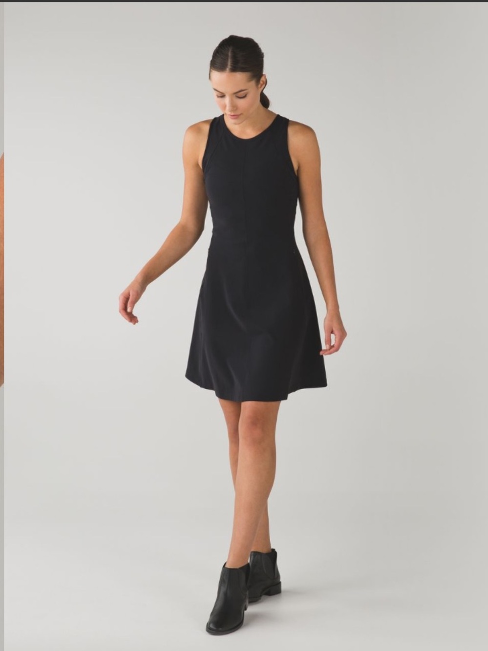 $158 LULULEMON - Black Sleeveless &go 'Til Dawn Above Knee Dress - Women's 4 🔥